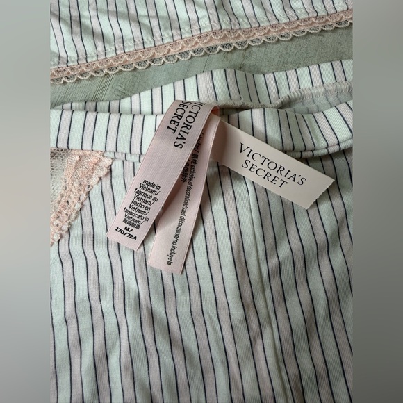 Victoria's Secret Pink and White Striped Lace Pajama Set - Picture 3 of 4